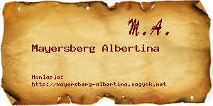 Mayersberg Albertina névjegykártya